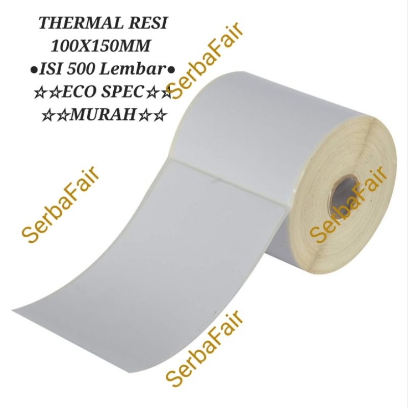 

Thermal Resi 100x150MM (500PCS) ECO TERMURAH / Kertas Label Barcode GOLDWIN