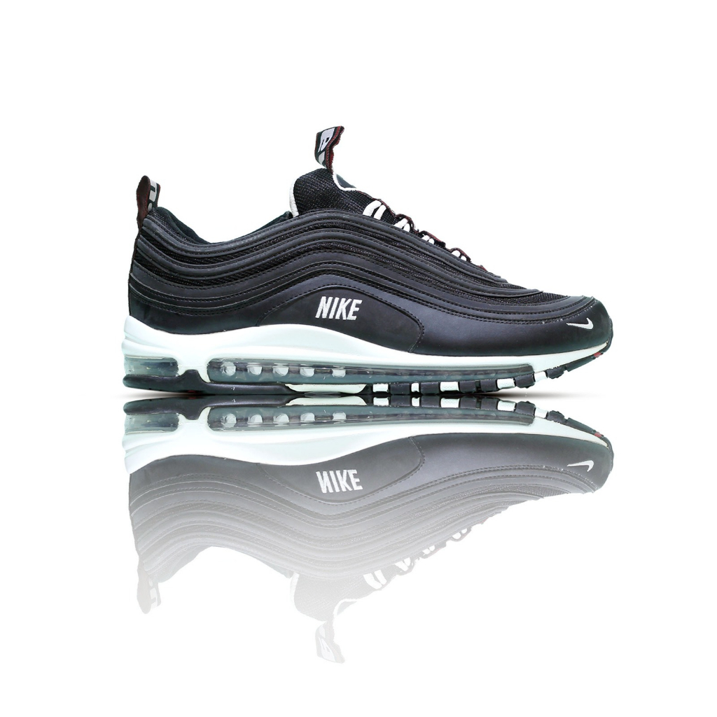 Sepatu Pria Nike Air Max 97 Varian White Full Black Kombinasi Metalic Couple Big Size 36 Sampai 46 Import Premium High Quality