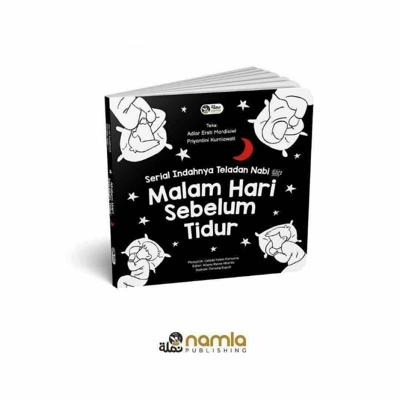 Buku Anak Bayi High Contrast Boardbook Malam Hari Sebelum Tidur Namla Sunnah