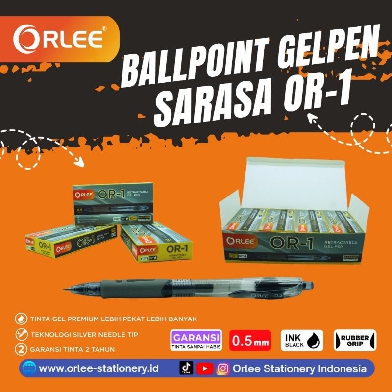 

Bolpoin / Pena / Bolpen / GelPen / Pulpen Mekanik merk Orlee OR-1 Sarasa Hitam (1 LUSIN isi 12 PCS)
