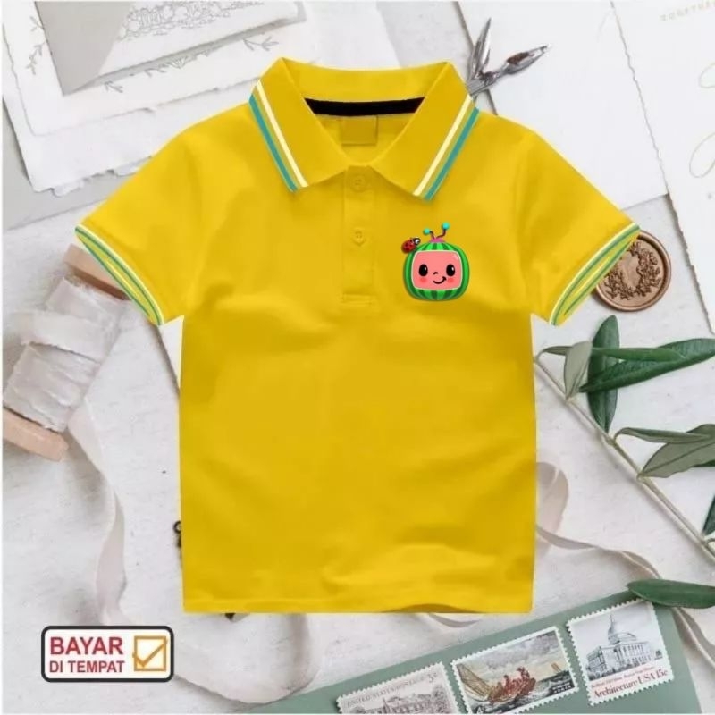 Kaos Wangki Anak Laki Laki Dan Perempuan Coco melon Dada Baju Polo Anak Kaos Polo Anak Baju Anak Unisex