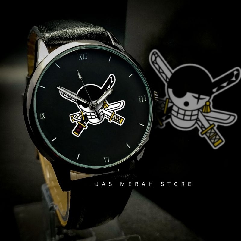 Jam Tangan One Piece Logo Zoro Premium Include Double Strap