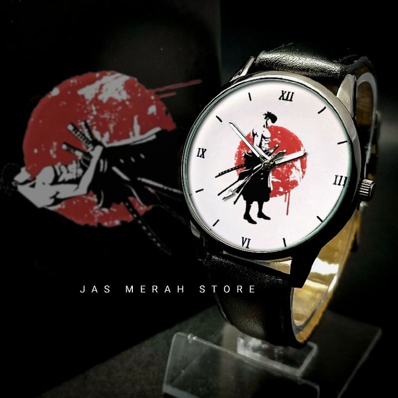 Jam Tangan One Piece Zoro Red Include Bonus