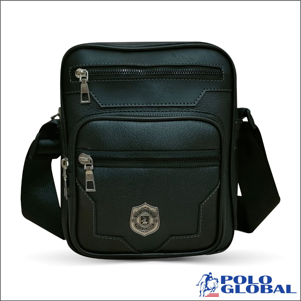 Polo Global 9883 - Tas Selempang Pria Original Tas Slempang Trendy Ukuran 10 Inch - Art 9883