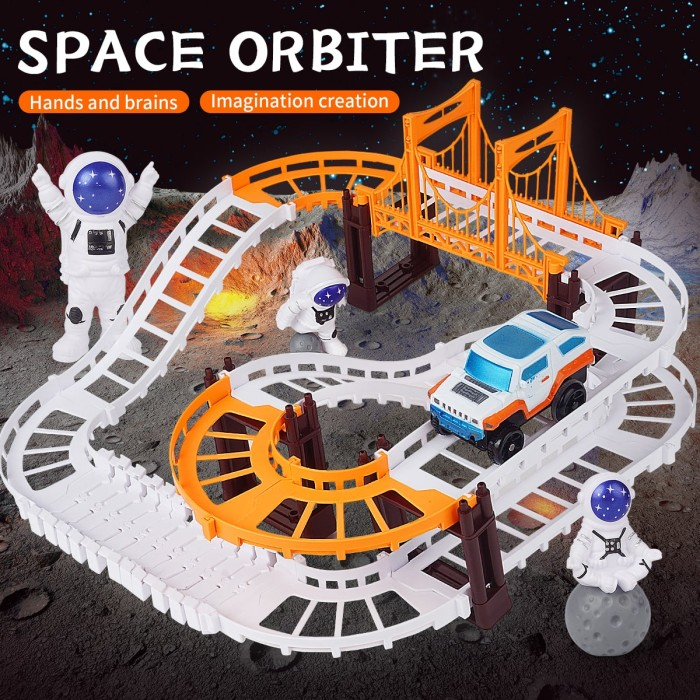 &lt;^ SJA ^&gt; Mainan Track Mobil Model Luar Angkasa / Outer Space Track / Mainan Anak Laki Laki / Mainan Anak DIY Set Rel Mobil Astronot ~ OUTER SPACE TRACK 39pcs