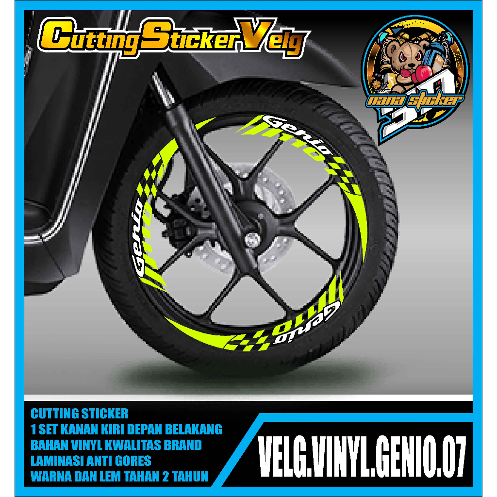 CUTTING STIKER VELG GENIO- STICKER LIS LIST VELG VARIASI GENIO 07