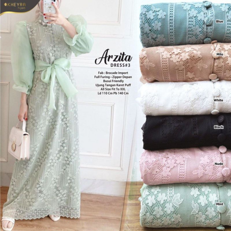 Arzita Dress by Kheyra Dress kondangan Lengan balon