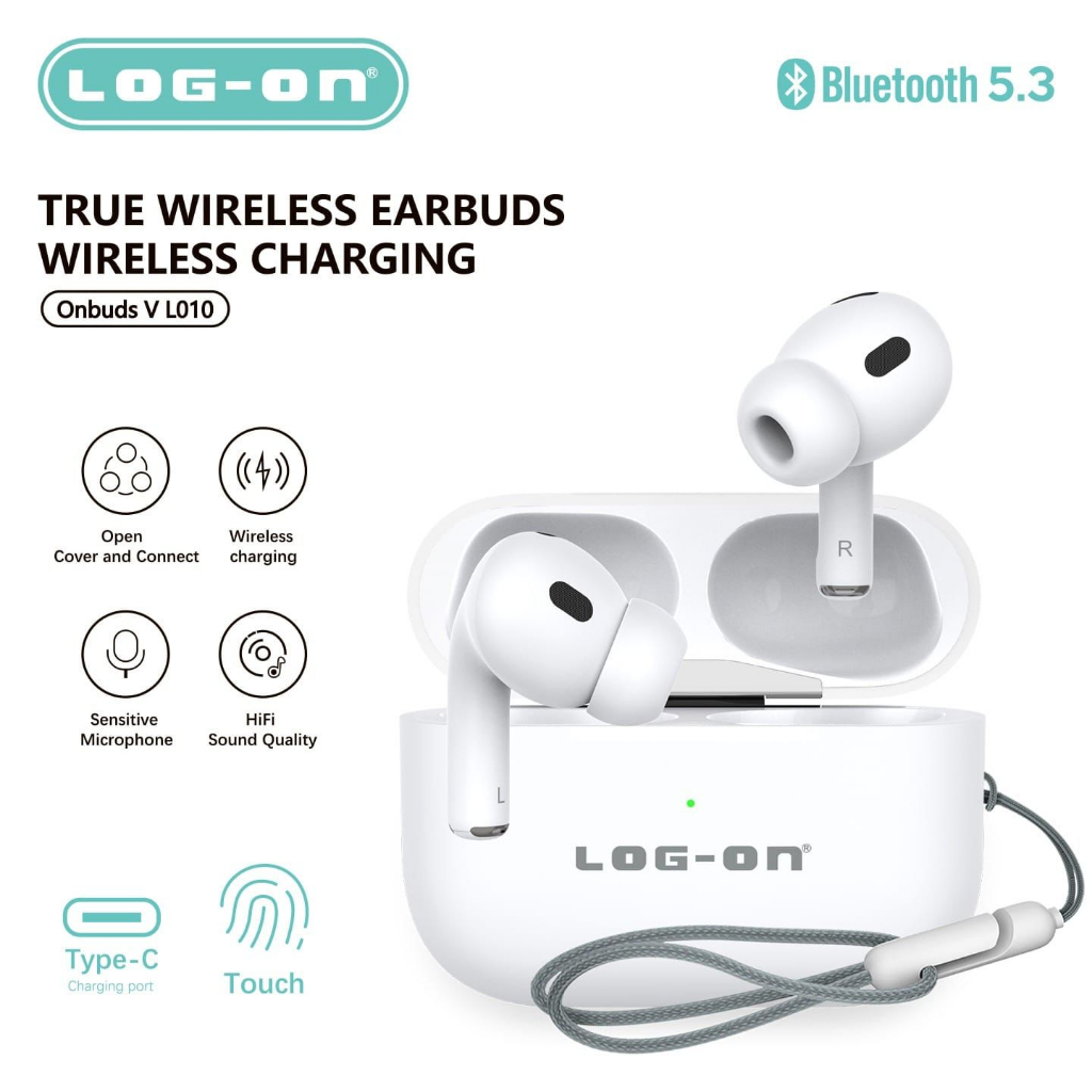 LOG ON BLUETOOTH TWS ONBUDS V LO-10 STEREO UNIVERSAL FOR SMARRPHONE ANDROID IPH BY.MINIGO