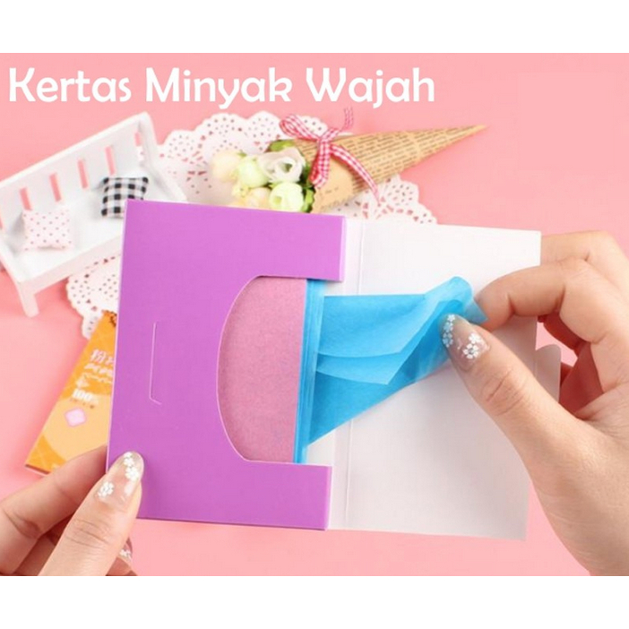 A428 KERTAS MINYAK WAJAH pembersih muka glowing oil control linen alami menyerap make up bedak berminyak perawatan kecantikan box lembar debu polusi melembabkan lembab remover remove