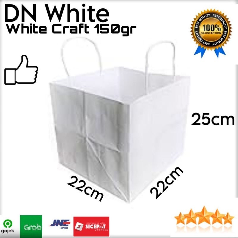 

PAPERBAG DUS NASI PUTIH POLOS UK 22X22X25 / TAS KERTAS PUTIH POLOS / GOODIEBAG PUTIH POLOS / TAS NASI POLOS