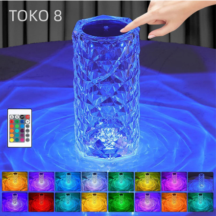 LAMPU HIAS / LAMPU MEJA CRYSTAL / LAMPU LED CRYSTAL DIAMOND TABEL LAMPU 12 WARNA / 12 COLOUR LIGHT RGB / LAMPU