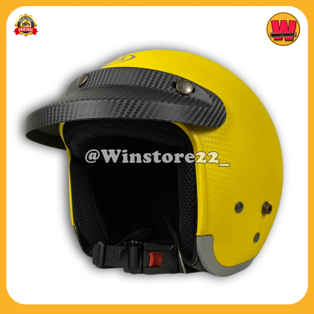 Helm Sepeda Motor Half Face Bogo Cargloss Injak Carbon Original warna Black Cream Silver PInk & Maro