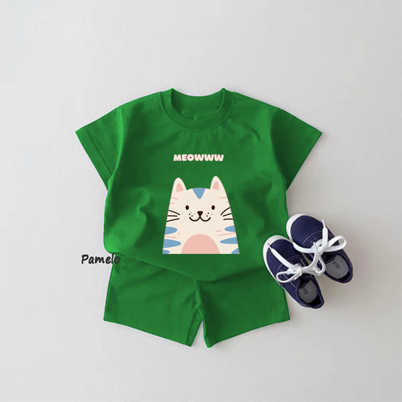 Pamelo.id OneSet Anak / Meow / Fashion Anak / Stelan baju anak / Stelan anak Cewek / OneSet unisex / Oneset anak murah