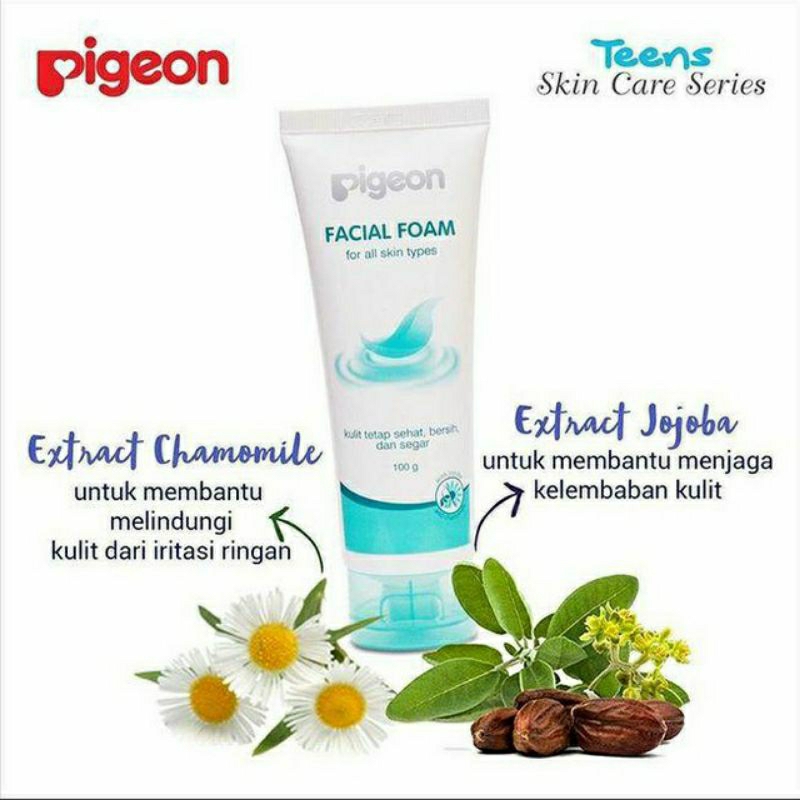 Pigeon Teens Facial Foam All Skin Type 40gr &amp; 100gr sabun wajah pigeon biru