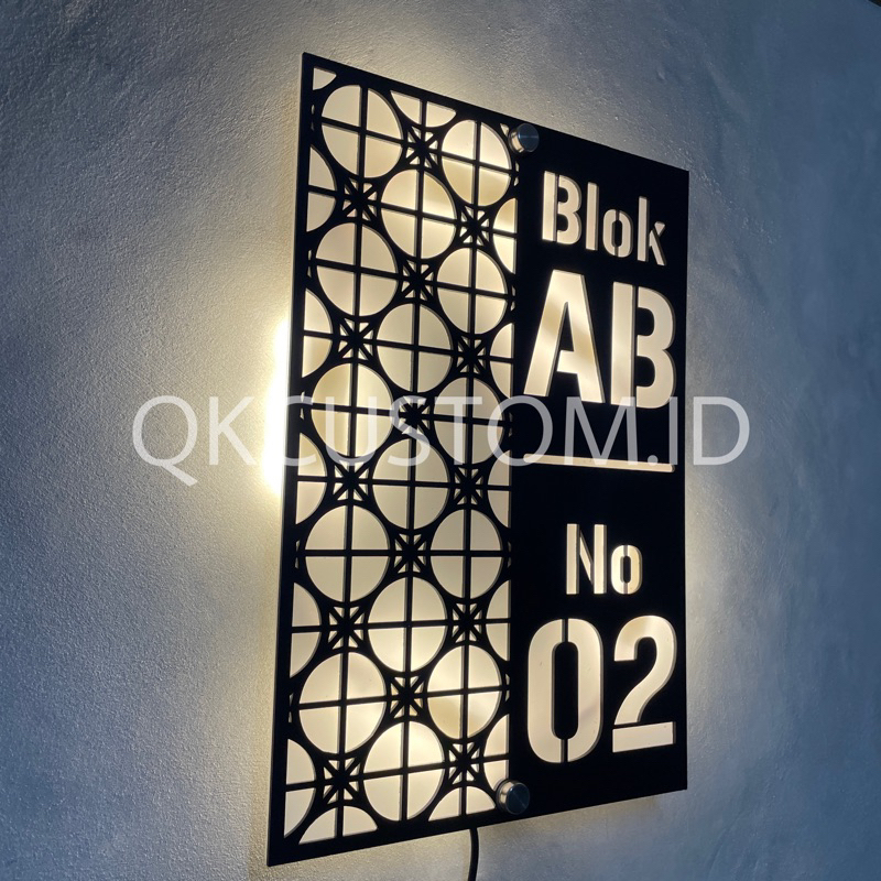 NOMER RUMAH LED ELEGAN / PAPAN RUMAH LED / PAPAN RUMAH AKRILIK / NOMER RUMAH