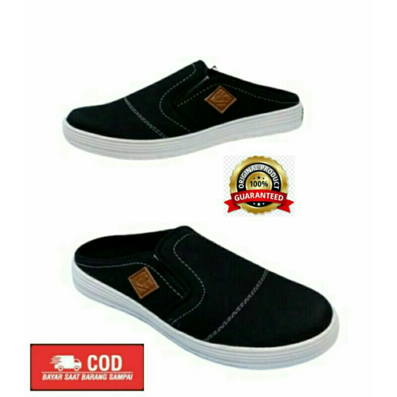 sepatu santal slop/ sepatu sandal bahan canvas/sepatu sandal pria slip on