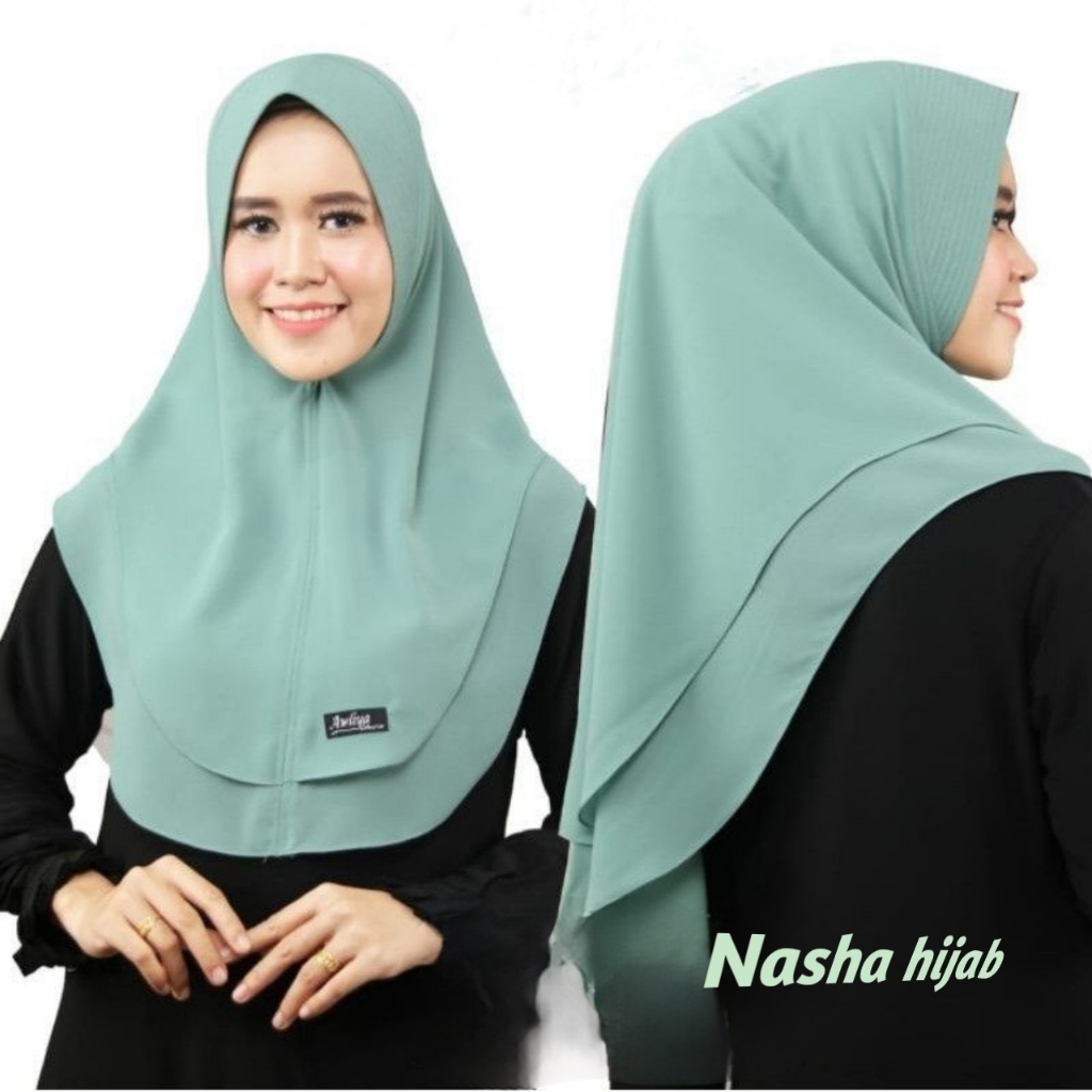 Hijab Jilbab khimar mini 2 layer ceruty babyDoll
