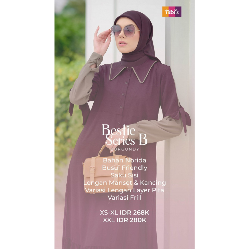 PROMO BAJU GAMIS NIBRAS BESTIE SERIES B ORI/ GAMIS DEWASA POLOS BY NIBRAS ORI/ GAMIS DEWASA BEST SEL