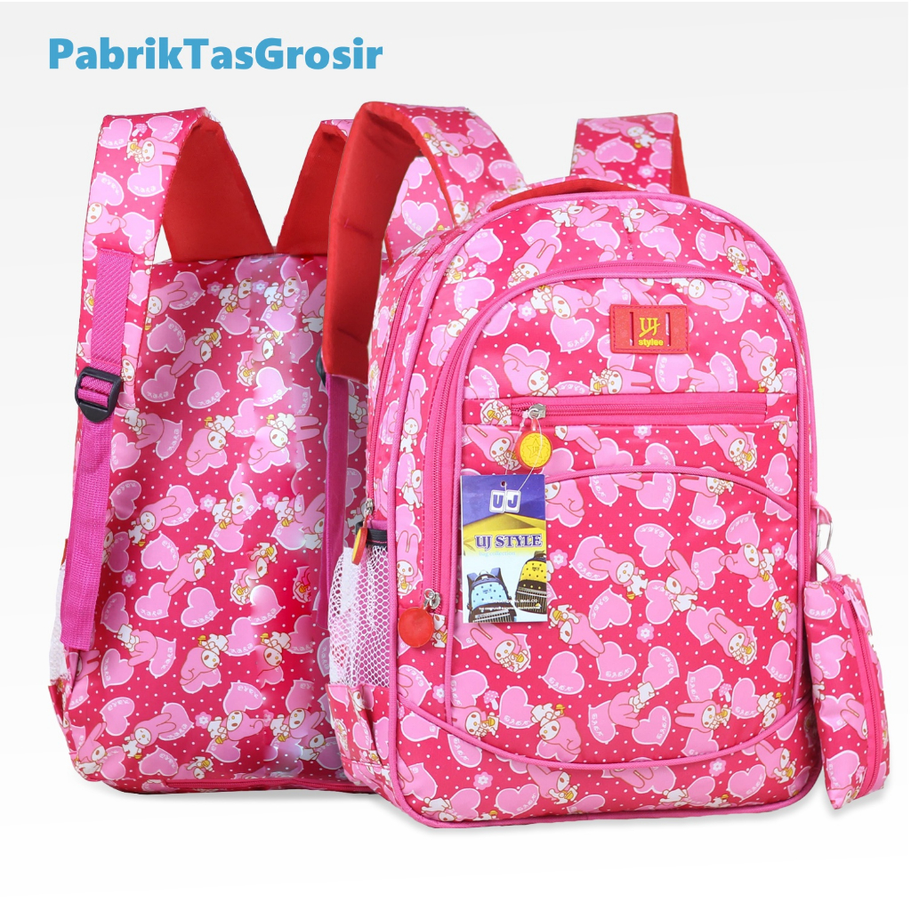 Tas Ransel Anak Perempuan Unicorn Style Melody Pink Bonus Jas Hujan dan Tempat Pensil Warna Pink Ungu Backpack Anak TK SD Sekolah Les Ngaji TPA TPQ Bahan Tebal Kuat Awet Kualitas Impor Ransel Anak Cewek Piknik Muat LKS Buku Paket Buku Tema Laptop 14 inch