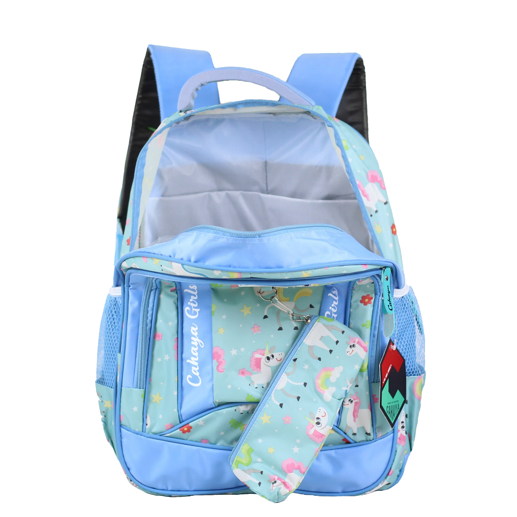 Tas Ransel Anak Perempuan Cahaya Unicorn Pony Ukuran Besar SD SMP  Kualitas Impor Bahan Tebal Muat LKS Buku Tema Laptop In Bonus Tempat Pensil Raincover Backpack Ngaji Les Piknik Anak TK SD SMP Jahitan Kuart