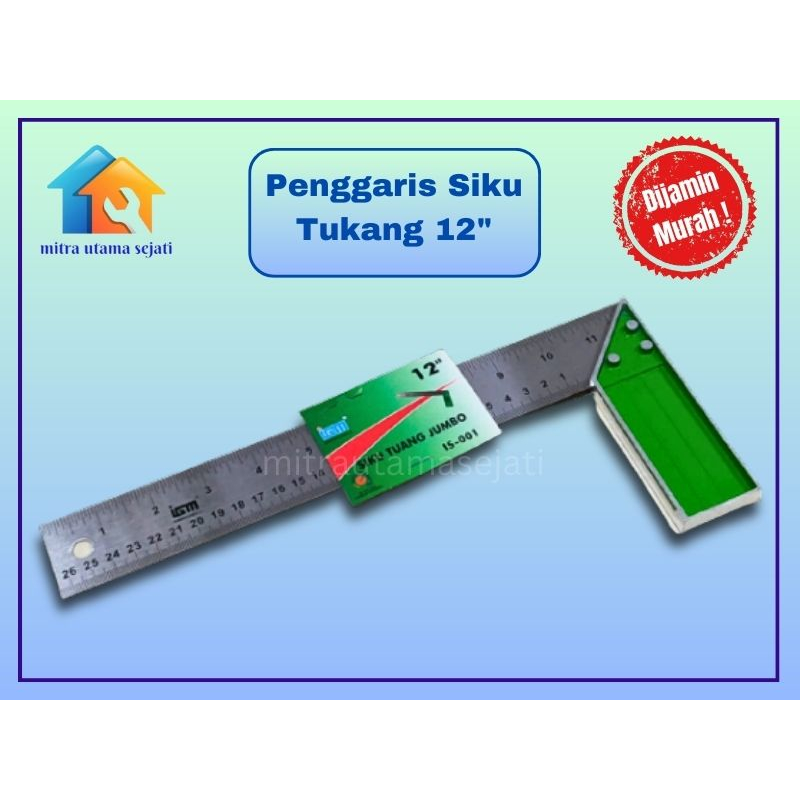 

Penggaris Siku Tukang 30 cm 12 inch Stainless Alat Garis Ukur IGM