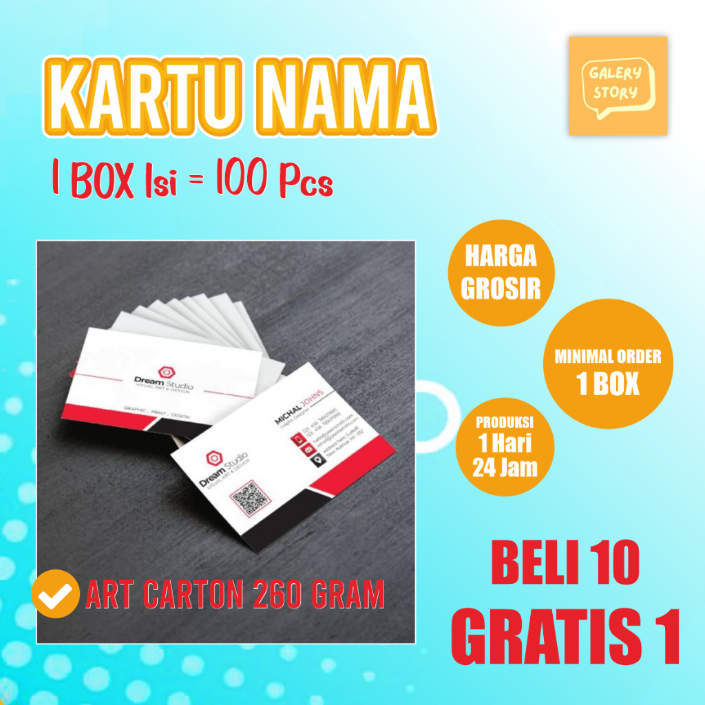 

CETAK UKURAN 9 X 5 CM 1/2 SISI BAHAN ARTPAPER