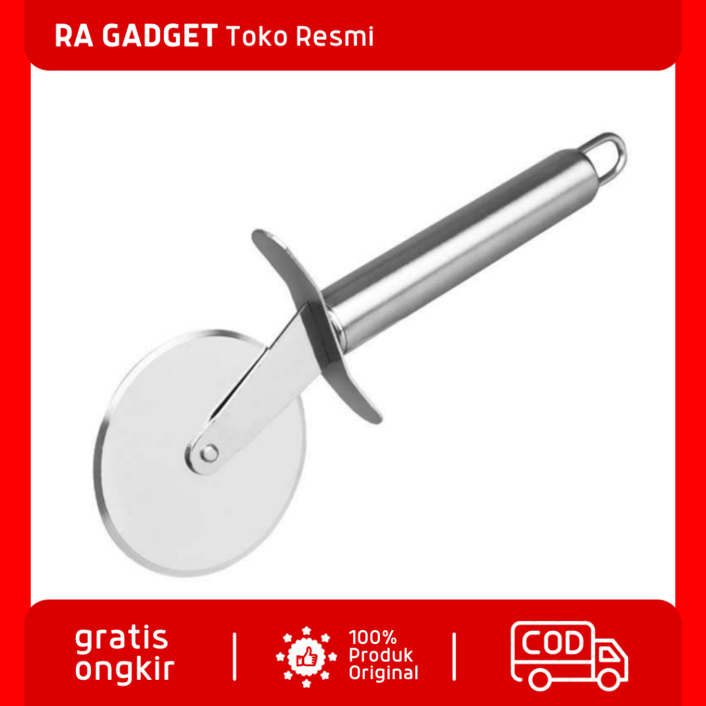 Pisau Cutter Pemotong Kue Pizza Roller Cutter Stainless Steel / Alat Pisau Roll Roller Potong Pemoto