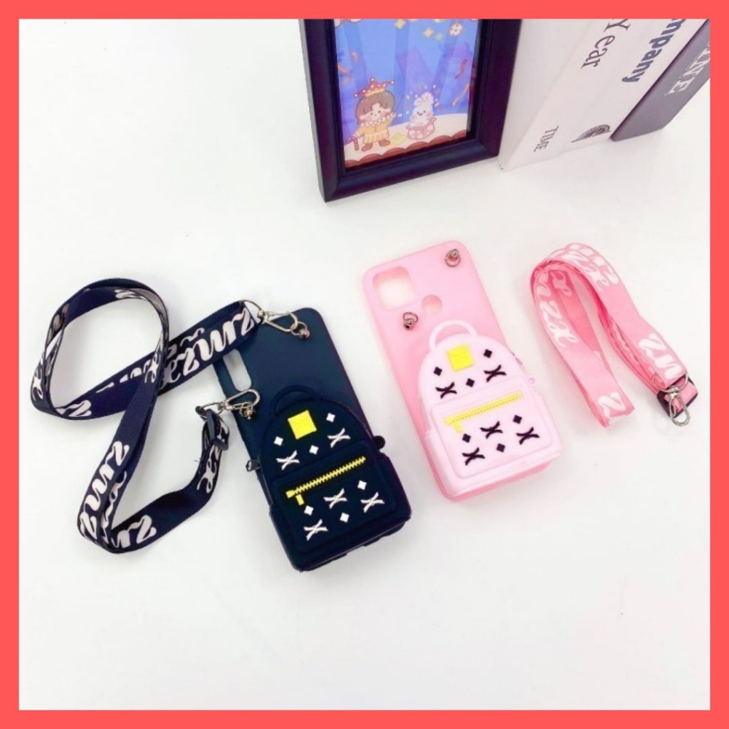 OPPO RENO 7Z 5G - RENO 7 LITE - RENO 8Z - RENO 8 LITE - A96 5G - F21 PRO 5G   case tas selempang + TALI ada 4 motif lucu