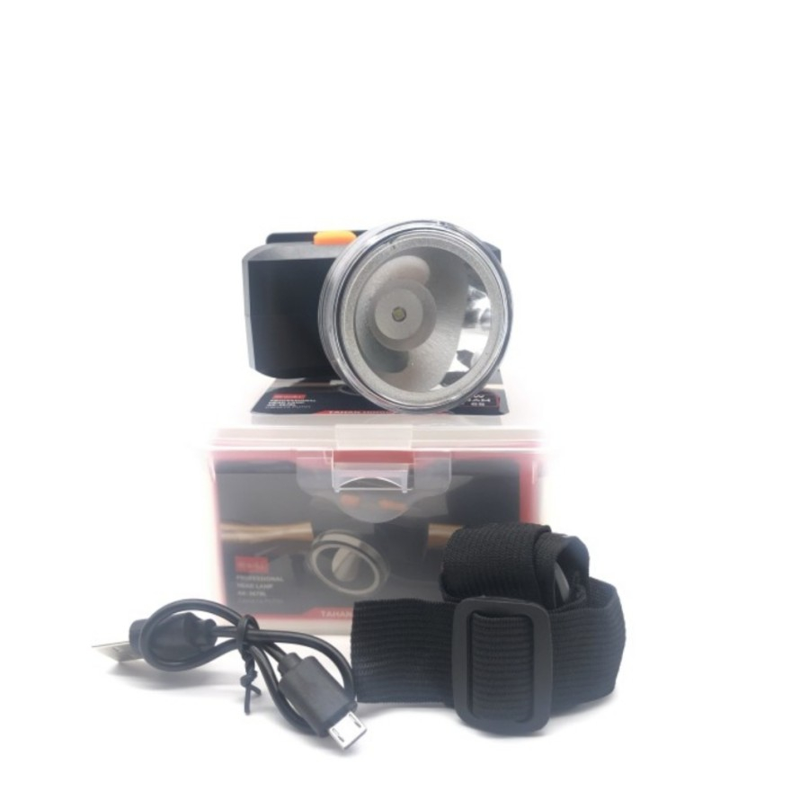 COD Senter KepalaHeadlamp Waterproof  Aoki AK-3678L Dimmer 15W 240Mah Cahaya Putih