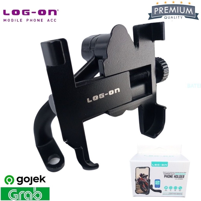 LOG ON HOLDER LO-CRH35 (SPION MOTOR) ALUMINIUM ALOY FULL BESI DUDUKAN HP STAND HP MOTORCYCLE PHONE HOLDER