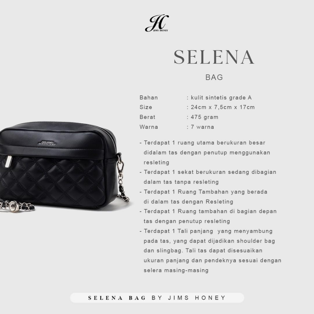 Jims Honey Selena Bag Tas Selempang Bahu Wanita Import Slingbag Handbag