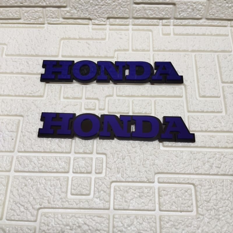 Emblem Honda timbul 3D bahan alklirik emblem tulisan Honda plus double tipe