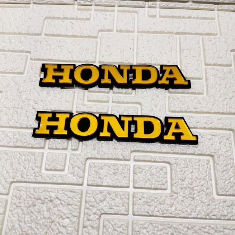 Emblem Honda timbul 3D bahan alklirik emblem tulisan Honda plus double tipe