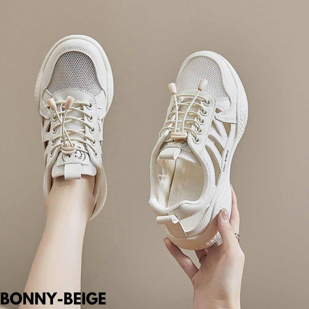 FINDME 36-40 BONNY SEPATU SNEAKERS WANITA BREATHABLE KEKINIAN KEREN BAHAN PU IMPORT