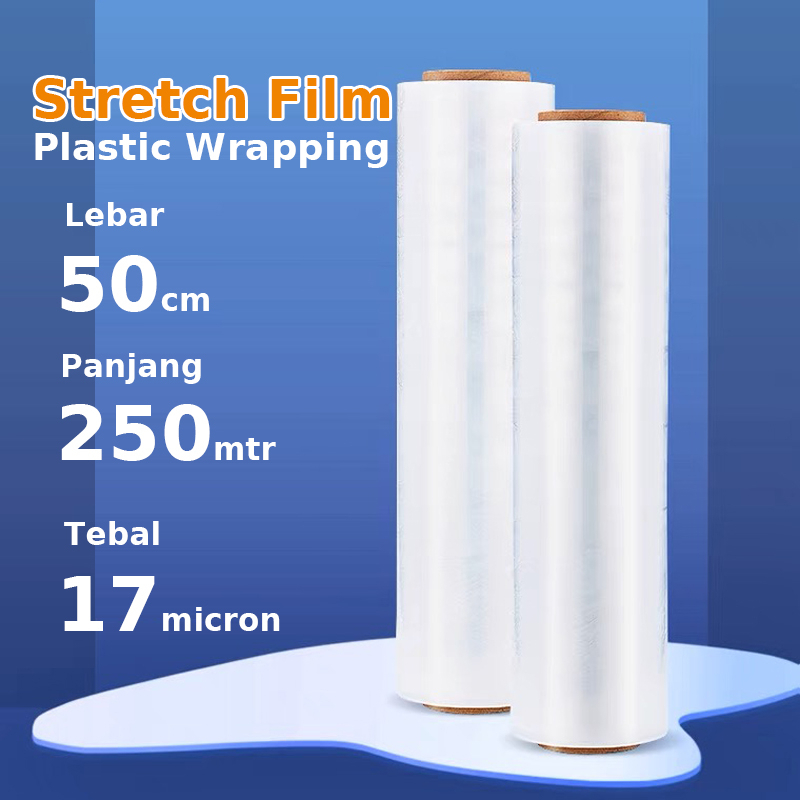 

Stretch Film50cm *250mtr Plastik Wrapping Lilit Bening Reping Koper