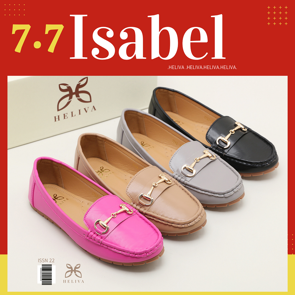 HELIVA ISABEL Flat Shoes Loafer Chain Bahan Kulit 1788-19 Original Brand