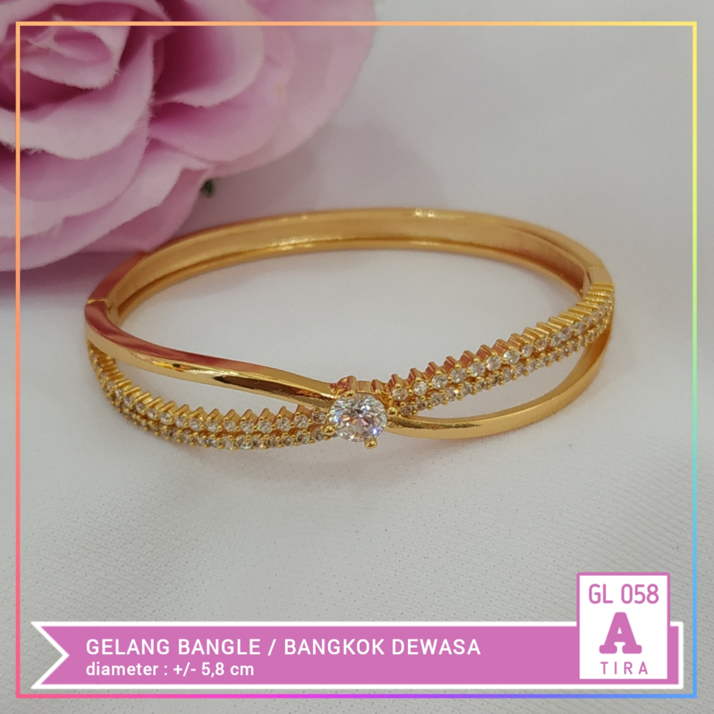 Gelang xuping gelang dewasa bangle permata love perhiasan wanita murah lapis emas gold GL 058