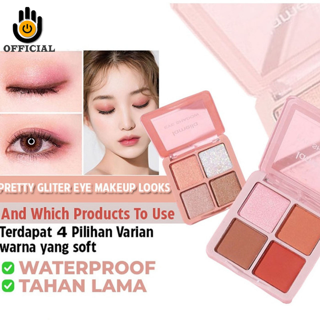 Lameila Eyeshadow 4 Warna matte Kombinasi Glitter Tahan Lama 5086