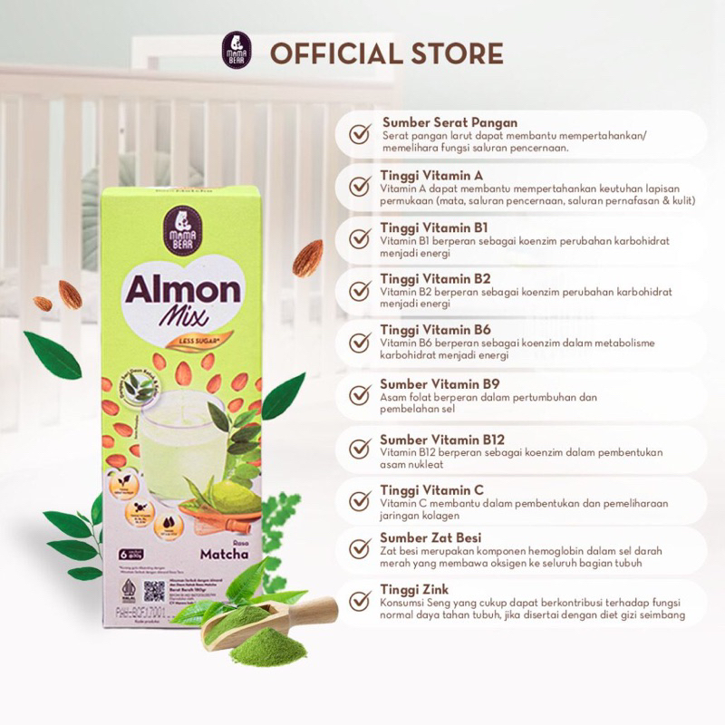 Mamabear almonmix minuman serbuk Almond pelancar asi ibu menyusui - susu Almond ibu menyusui | BOOSTER ASI