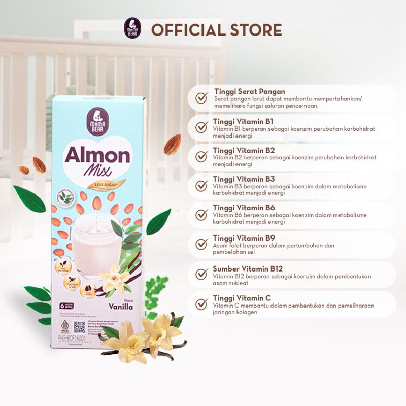 Mamabear almonmix minuman serbuk Almond pelancar asi ibu menyusui - susu Almond ibu menyusui | BOOSTER ASI