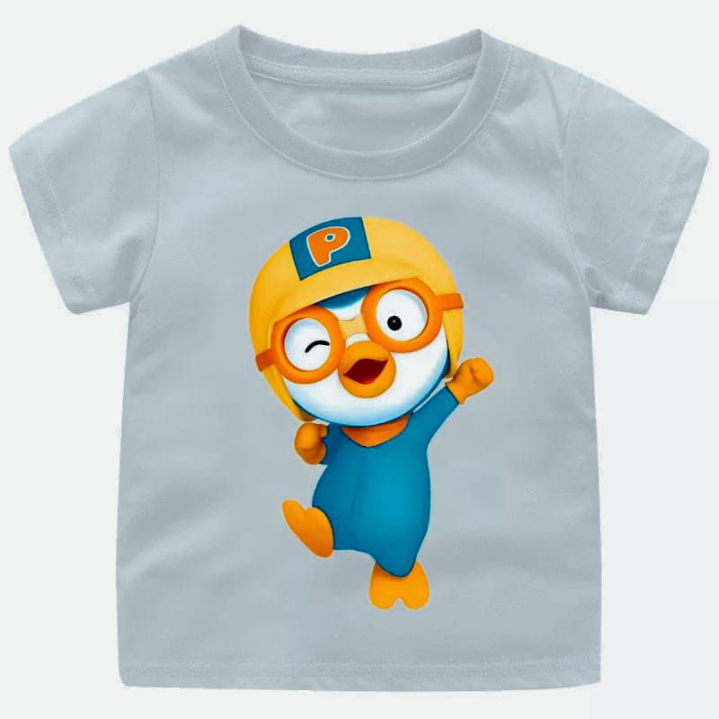 Kaos sablon dtf anak unisex gambar pororo viral usia 1-7 tahun