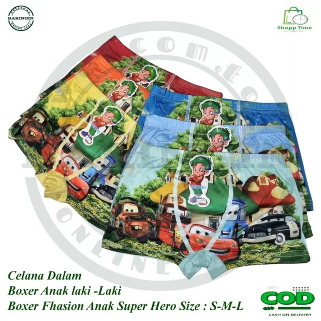 Boxer anak laki-laki [ 12 PCS ] Boxer Anak cowok import Lusinan-Cd Boxer anak Laki- Laki Motif untuk Anak Laki-laki umur 2Thn-10Thn