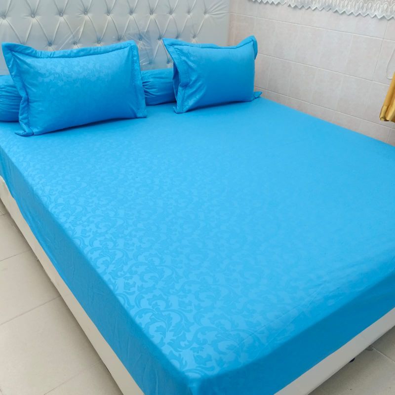 Sprei  Tempahan bahan katun lokal embos  6 kaki (180x200x30)