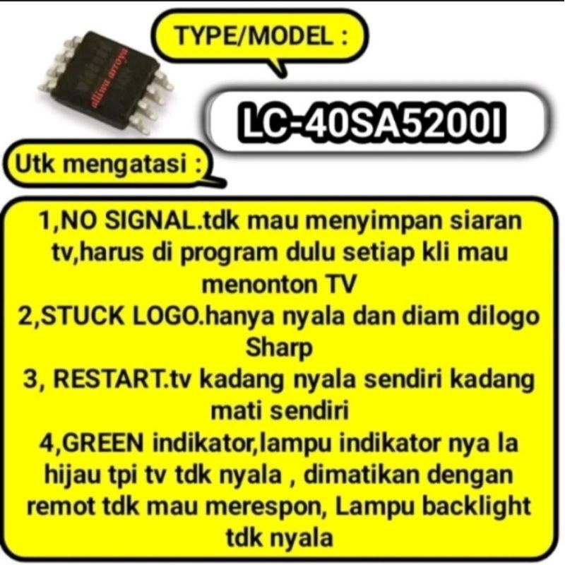 IC EPROM TV LED SHARP LC-40SA5200I