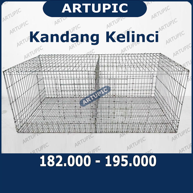 KANDANG KELINCI GALVANISE BESAR Cocok dengan Nipple Minum Tempat Makan Kelinci Artupic Rabbit Cage