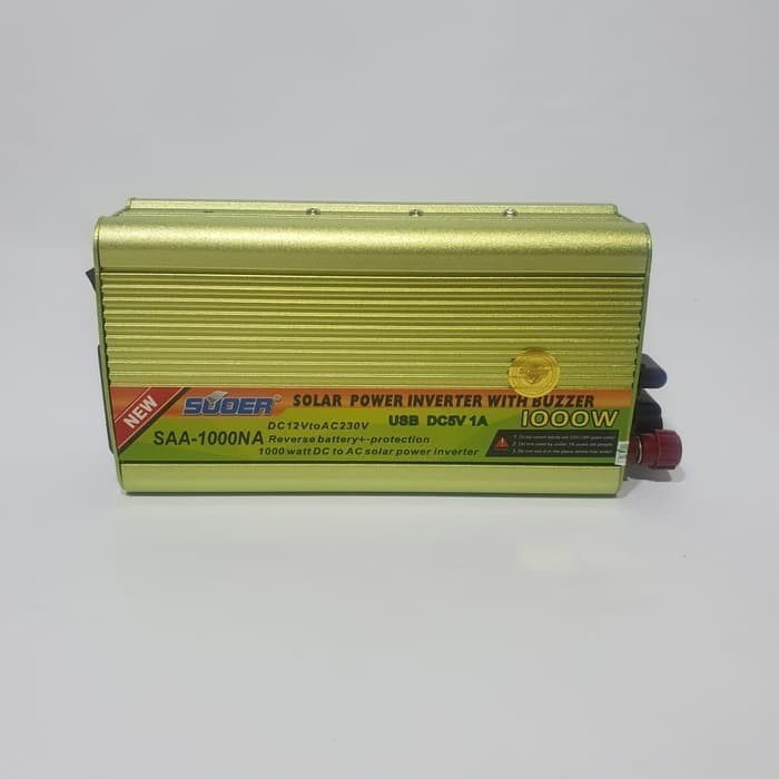 Solar Power Inverter Suoer 1000W With Buzzer SAA-1000N DC 12V to AC 220V