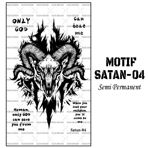 RAINDESIGN-Stiker tato anti air Seri Satan-04 / Tato temporer semi permanent Fruit Ink / Tato stiker