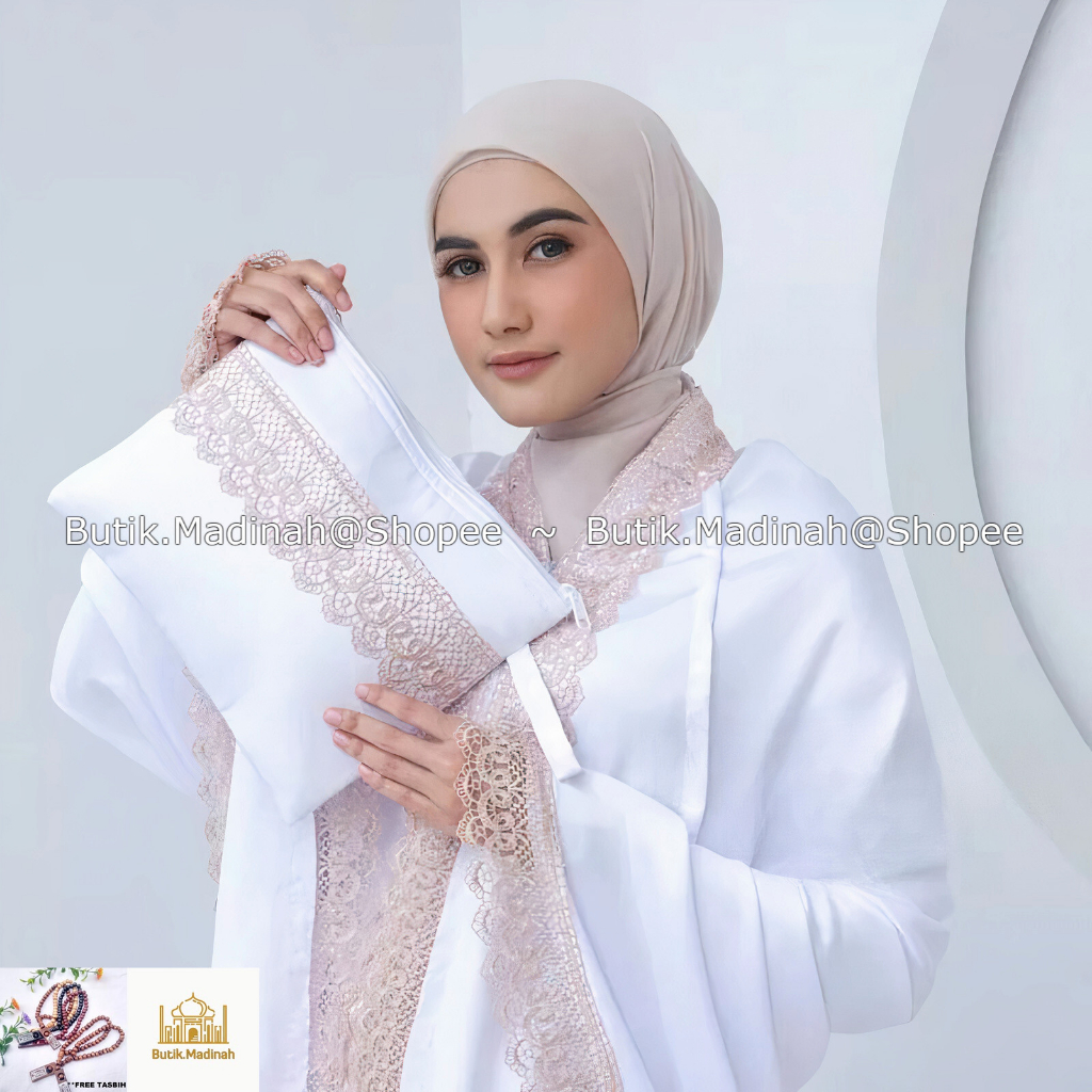 BUTIK.MADINAH MUKENA DEWASA NATASYA 2IN1 TRAVELING RENDA PREMIUM SUTRA VELVET JUMBO