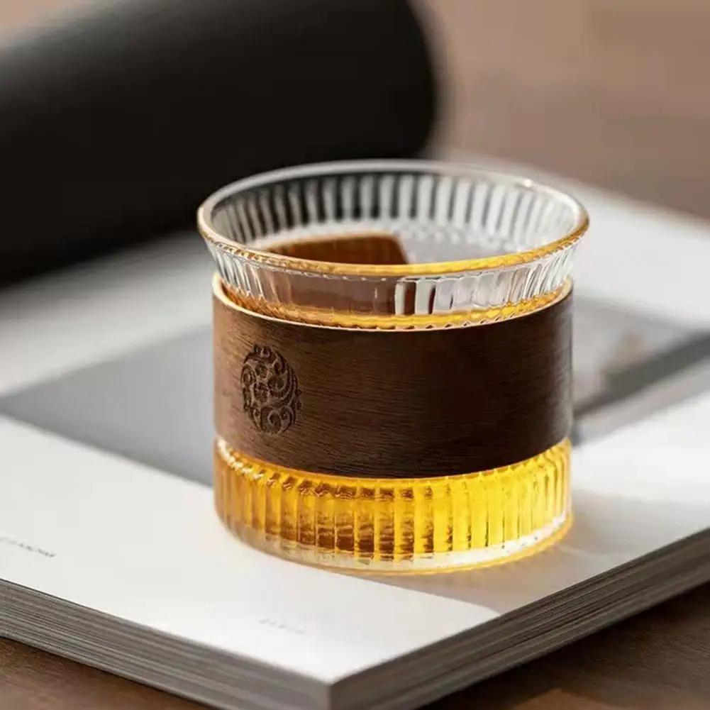 japanese style gelas cebol vertical walnut 150ml / gelas mug cangkir teh kopi whiskey wine sake aesthetic / coffee tea whisky cocktail cup