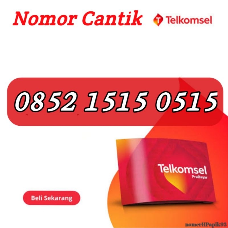 Nomor Cantik Telkomsel Kartu Perdana Telkomsel Nomor Cantik Kartu AS No Cantik Telkomsel 1515 0515
